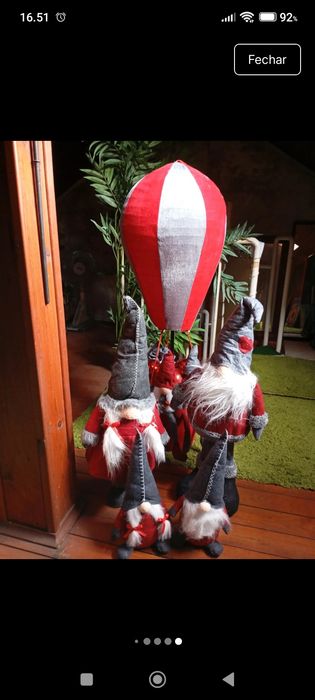 Decoração de natal família de gnomos