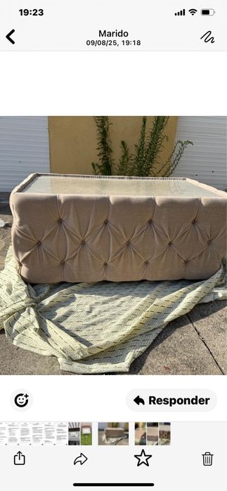 Mesa em veludo anti gato e anti nodoa capitone nova