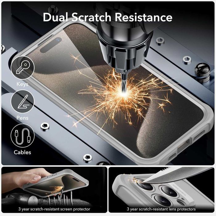 ESR Armor Halolock MagSafe etui 360 do iPhone 15 Pro 1x szkło aparat
