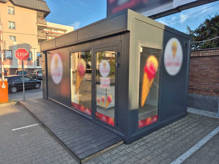 Pawilon handlowy 6x3 m / kontener gastronomiczny / klimatyzacja / FV
