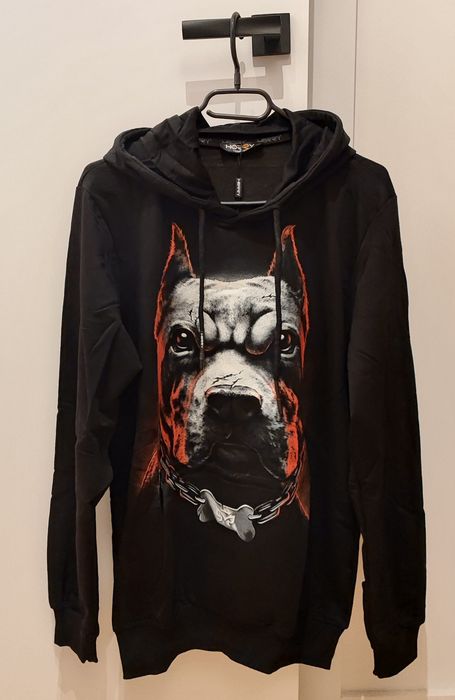 Super bluza męska motyw psa Pitbull L
