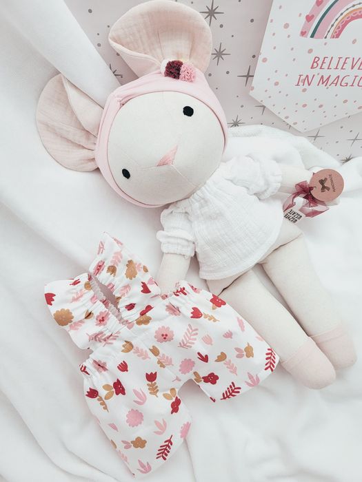 Lalka Myszka Tilda prezent chrzciny urodziny roczek  eko zabawka