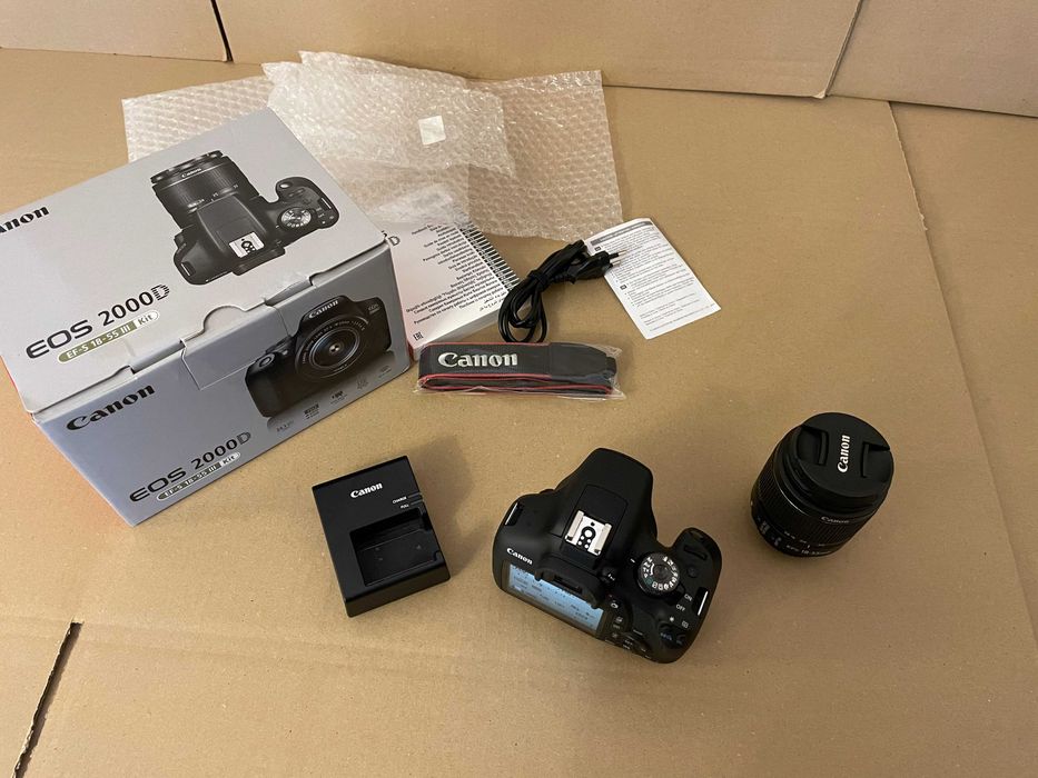 Canon eos 2000d + obiektyw 18-55mm III Nowa Nowy Komplet Gwarancja !
