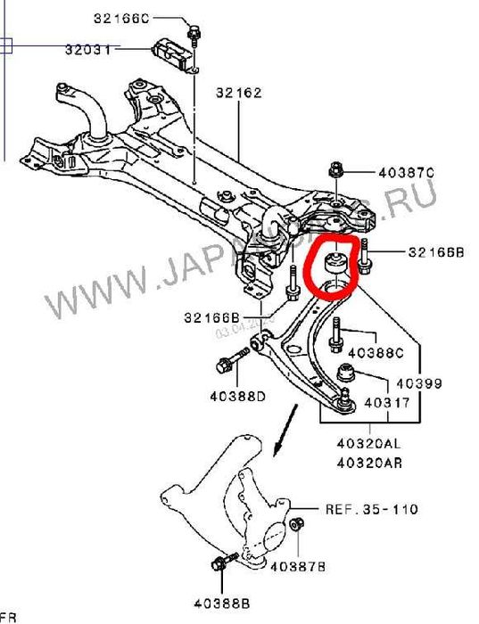 Mitsubishi Outlander III сайлентблок, новий, ОРИГІНАЛ 4013A426