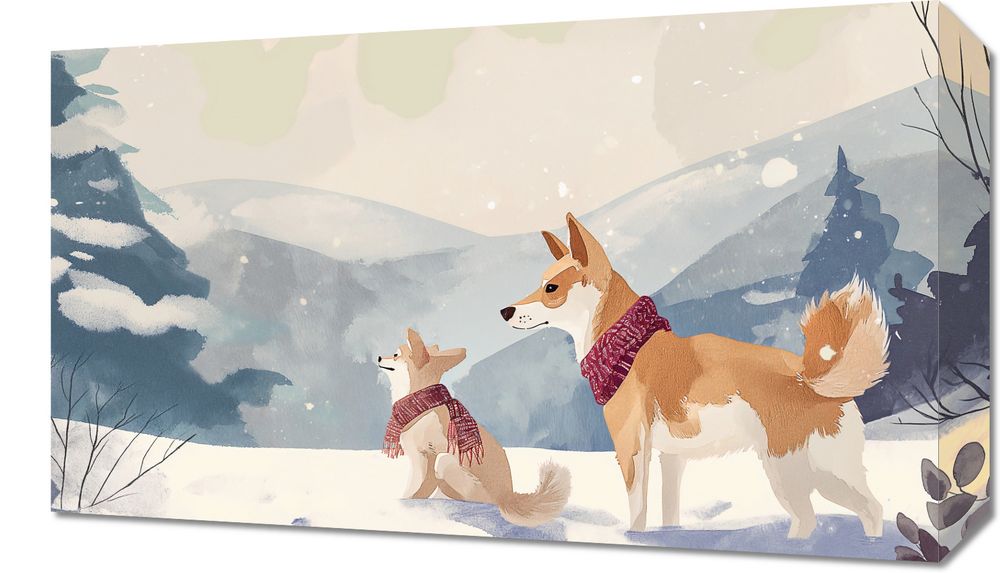 Obraz 50x30cm Towarzysze Śniegu