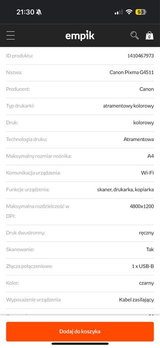 Drukarka canon pixma g4511