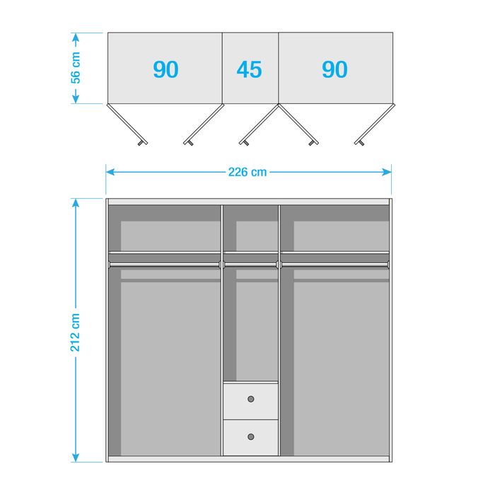 Szafa biała z lustrem