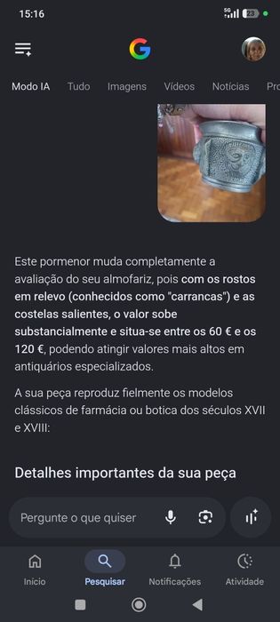 Almofariz Antigo de Farmácia com Pilão –  Bronze/Latão Maciço (Com Car
