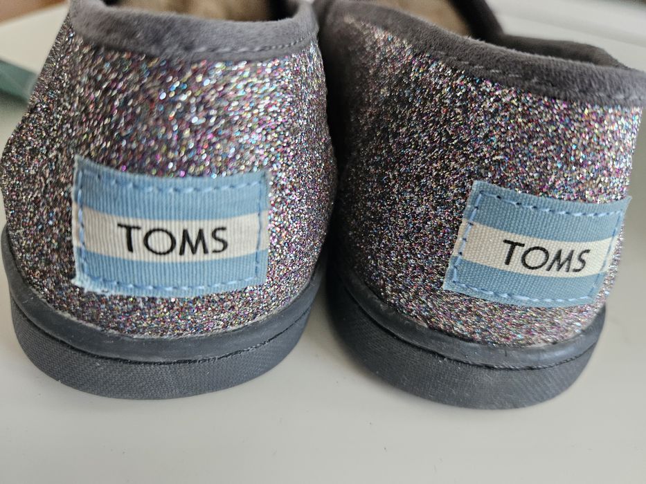 Espadryle, trampki Toms grey irdescent glitter, rozm 36