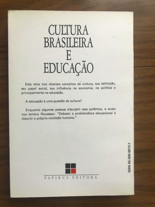 Cultura brasileira e educação de Regis de Morais - envio incluído