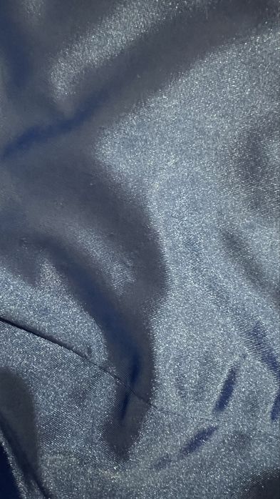 Sukienka mini niebieska ze stójką połyskliwa marszczona rozm S