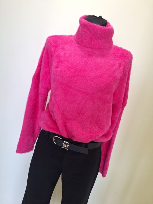 Sweter z golfem różowy m 38 mohito