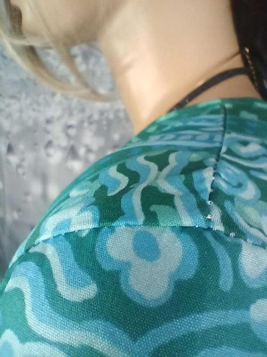 Długa sukienka damska maxi zielono-turkusowa boho lato wakacje, XL