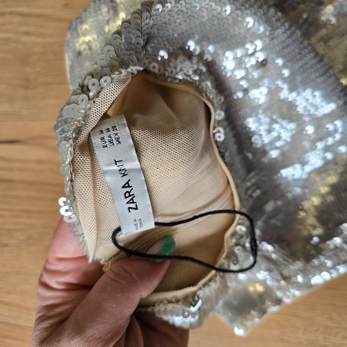 Sukienka midi tuba cekiny Zara syrena m 38 l 40 na ramiączka koktajlow