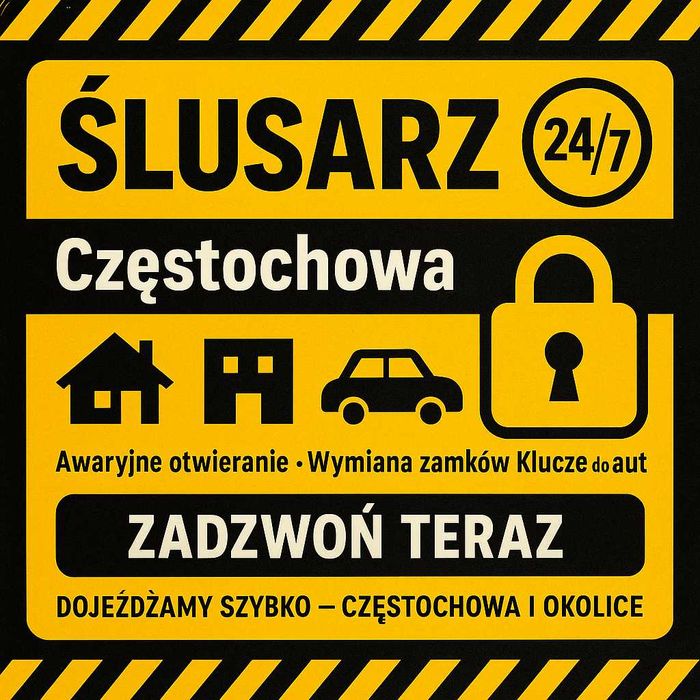 Ślusarz 24 Awaryjne otwieranie Drzwi, Wymiana zamków Częstochowa