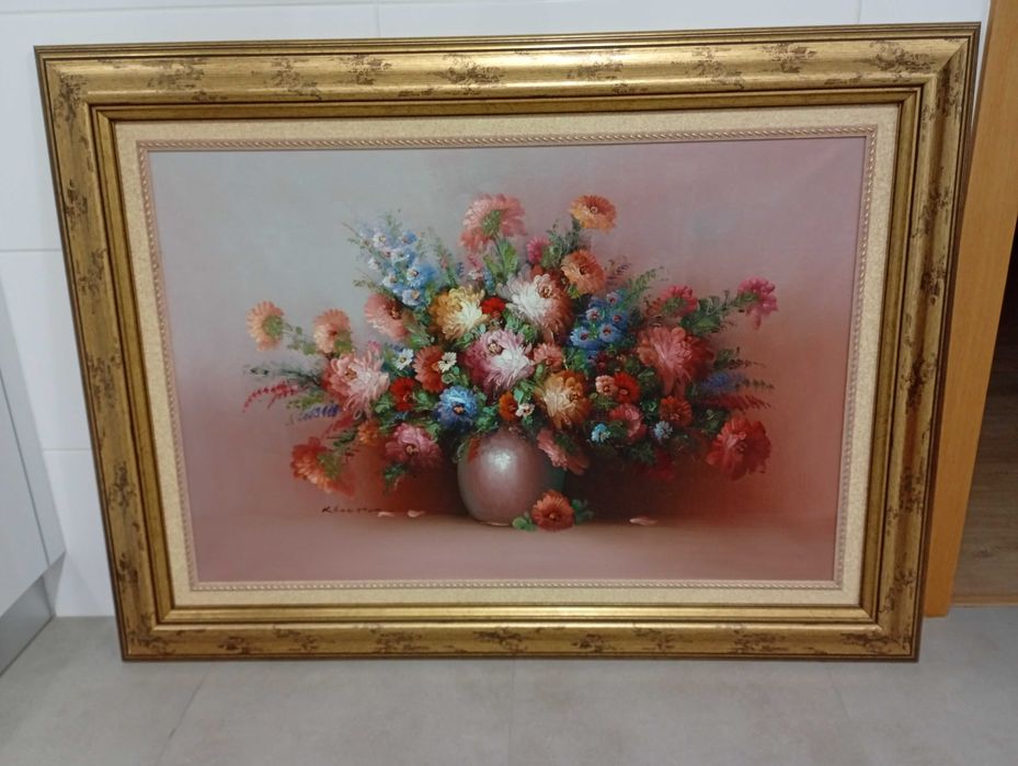 Quadro com tela pintada à óleo