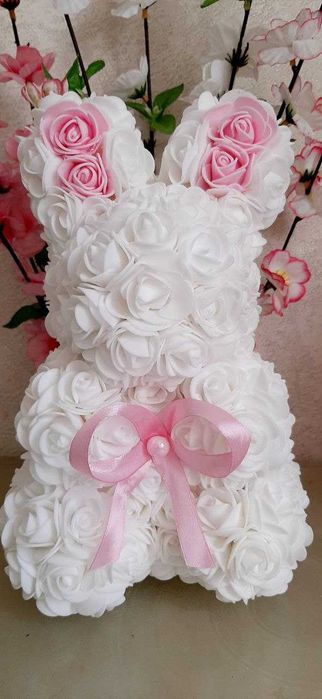 Заяц из роз, ПОДАРУНОК 30 см. подарок для девушки подарунок 2026