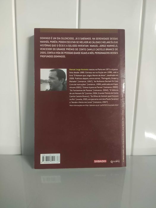 Livro "O Profundo Silêncio das Manhãs de Domingo" Manuel Jorge Marmelo