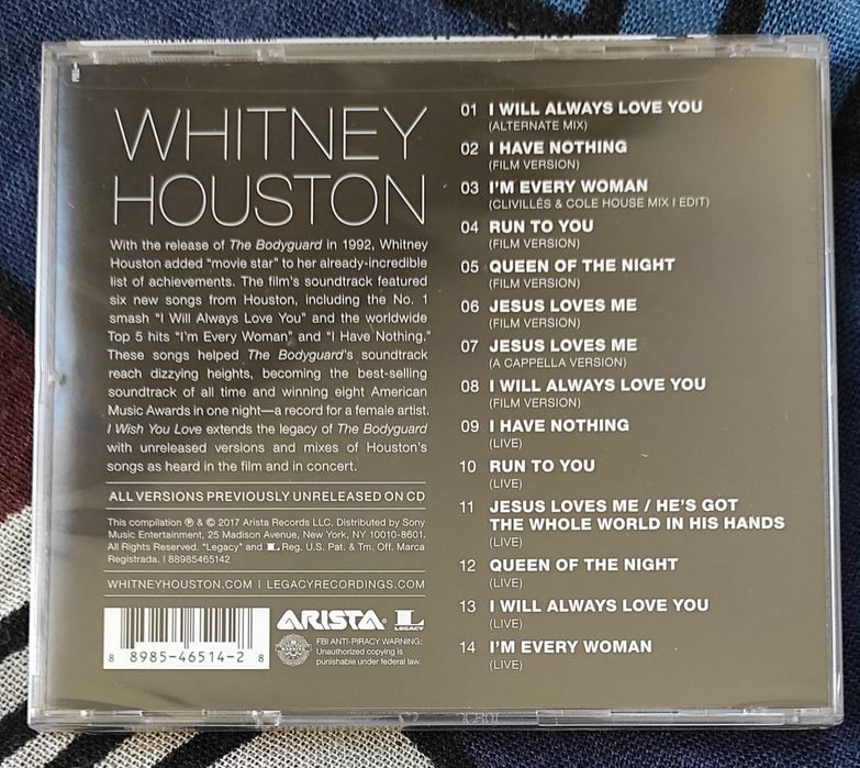 Whitney Houston - I Wish You Love : More From The Bodyguard CD