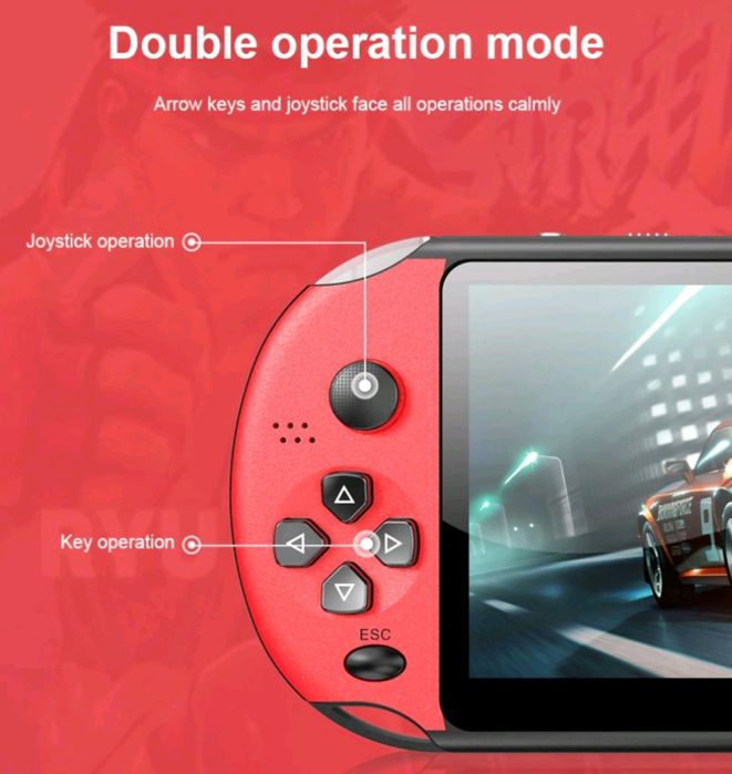 Consola videojogos X12 ecrã grande 5.1" incluí 300 Jogos