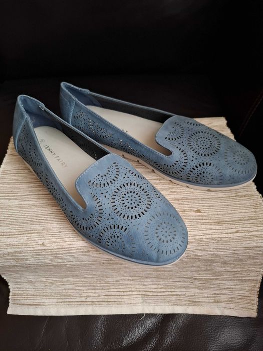 Buty niebieskie kolor jeans ażur nowe Jenny Fairy wsuwane rozmiar 39