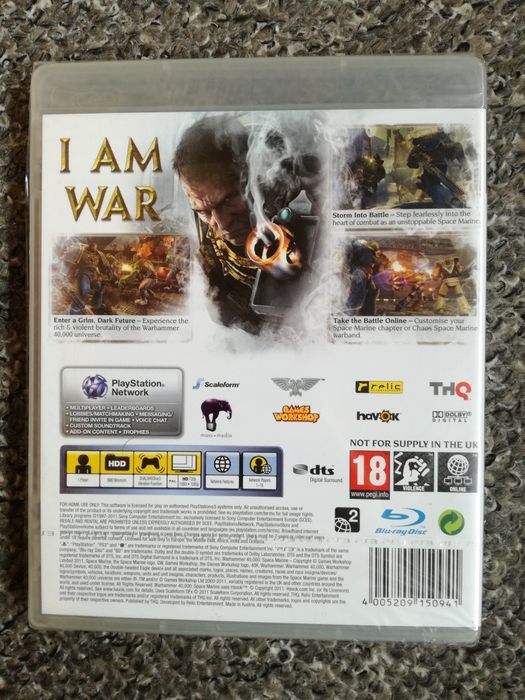 Warhammer 40,000 Space Marine / PS3 / Nowa / 3xA