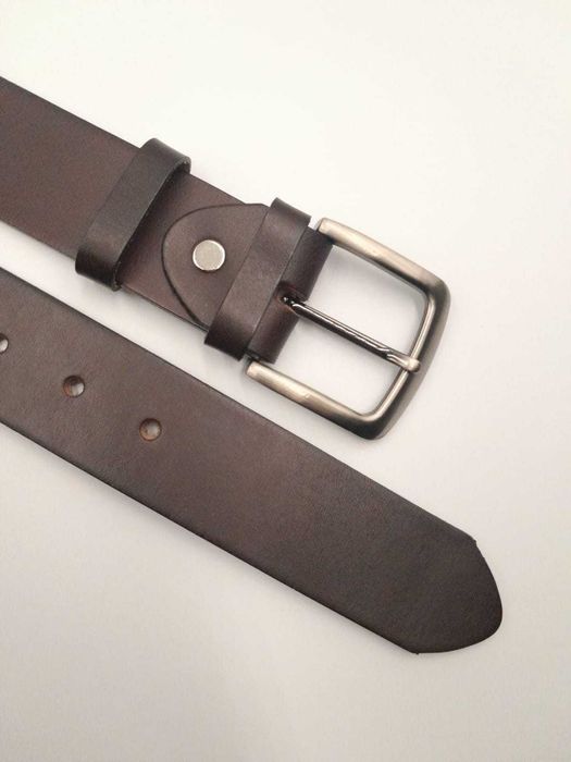 Pasek skórzany męski ciemny brąz szerokość 4cm