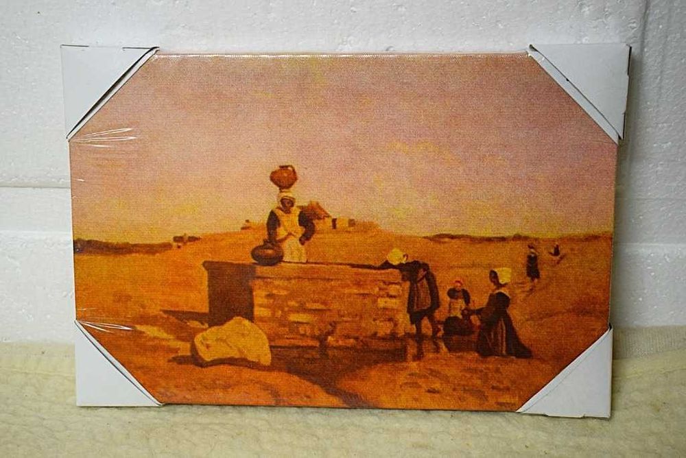 Jean Baptiste Camille - ,, Bretonki przy studni '' reprodukcja .