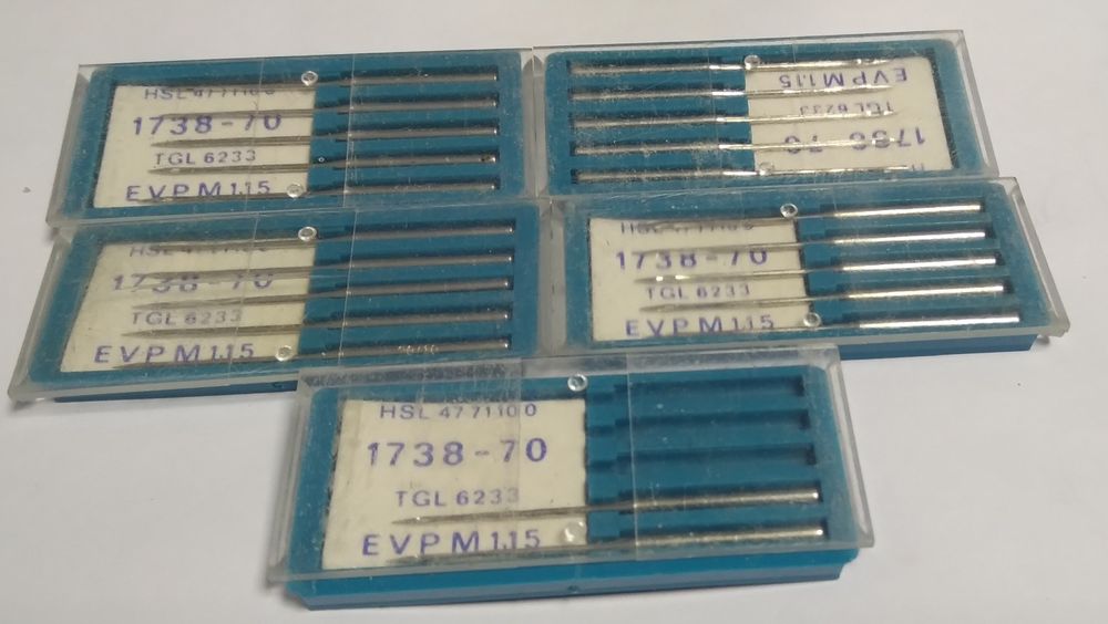 Igły do maszyn przemysłowych DDR VEB Nadelwerk Ichtershausen – 22 szt. w pudełkach