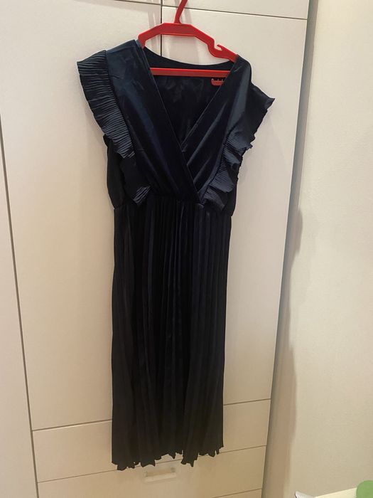 Vestido plissado azul XXL (44)/ NOVO