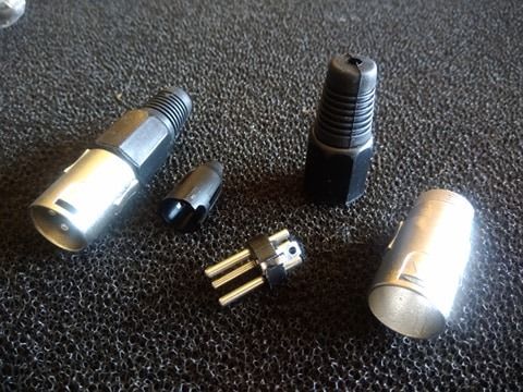 Ficha XLR Macho 3 Pin Pinos para cabo Audio ou DMX