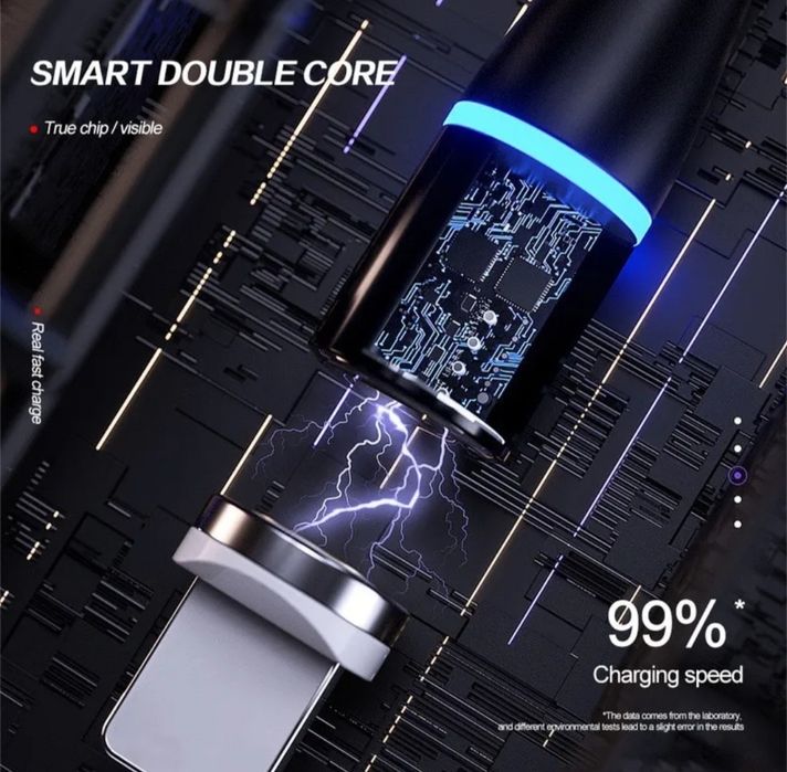 Carregador de ponteira tripla com íman. 
Carregamento super rápido.