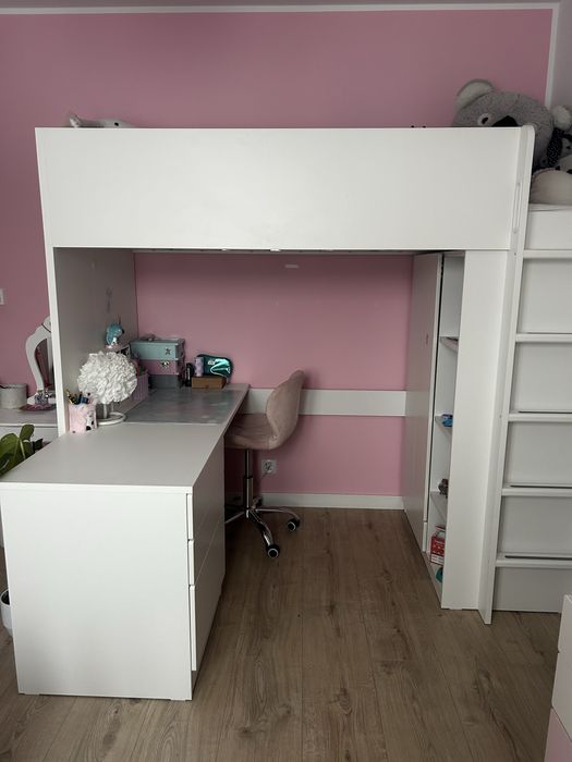 Łóżko ikea SMASTAD z biurkiem
