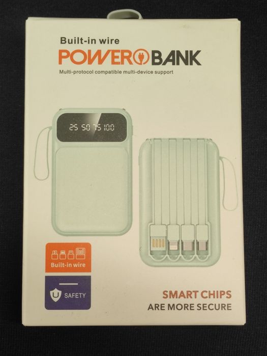 Szybki Powerbank 4w1 10.000mAh 20W, powerbank C, lightning, usb, usb micro