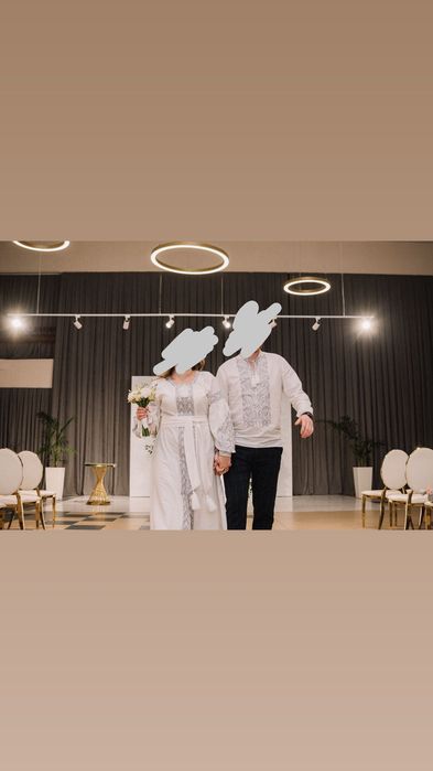 Сукня вишита, та сорочка, для пари, одягали один раз, стан-новий! Колір: молочний