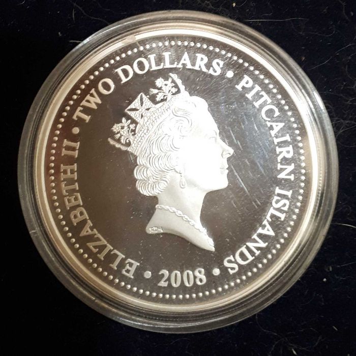 Колекційна монета 2$ H.M.A.V. Bounty, острови Піткерн, 2008 р. Срібло