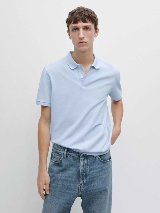 Мужское поло Massimo Dutti р. S рост 175 см 100% хлопок