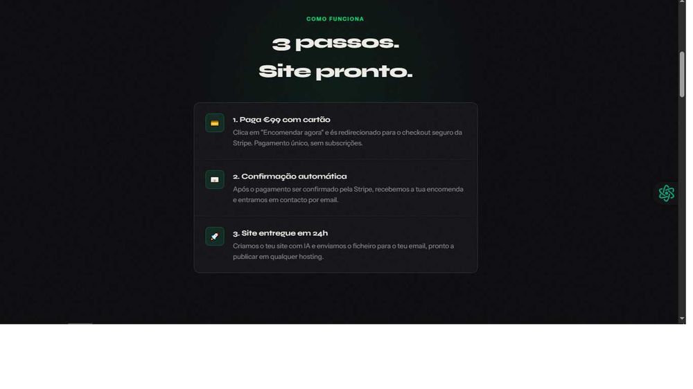 Site Profissional por €50 | Criado em 24 Horas + Alojamento Grátis