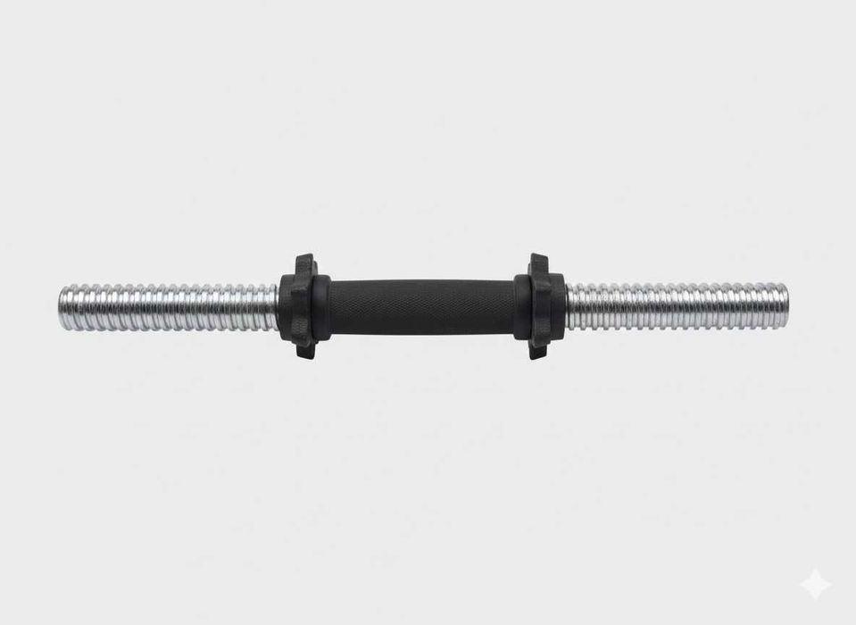 Гриф гантельний 45 см / 30 мм хром + гайки (до 25 кг) від виробника