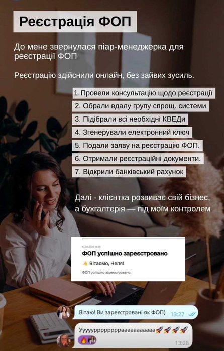 Бухгалтер для ФОП 1,2,3 групи. Повний супровід. РРО. Звіти. Зарплата.
