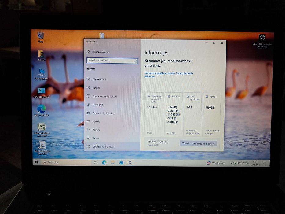 Mocny Dell 3550, dwie grafiki 2x2,3 GHz/128GB SSD/8GB RAM/HDMI