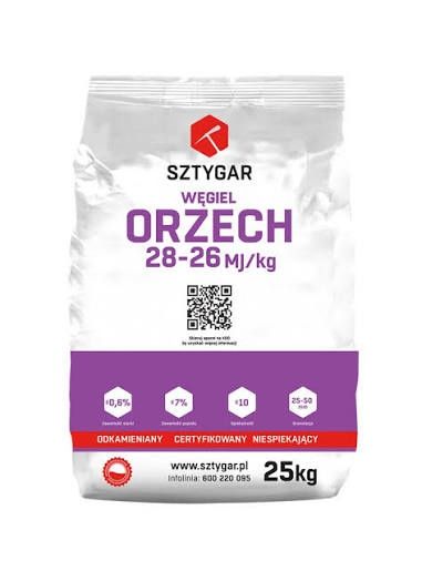 Węgiel EKO Groszek (5-25 mm) / Orzech (25-50 mm) / 28–26 MJ/kg