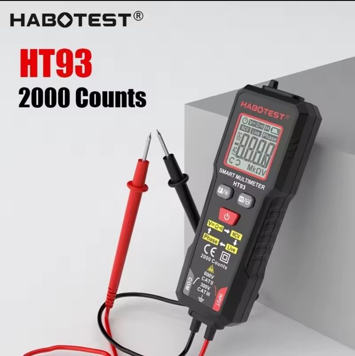 Цифровий мультиметр HABOTEST HT93, вимірювач напруги, виявлення фази