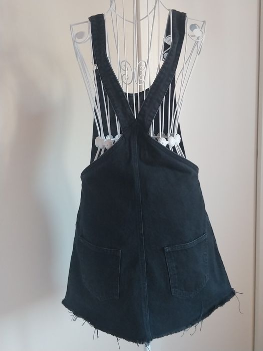 Vestido preto Zara, em ganga, Tamanho S