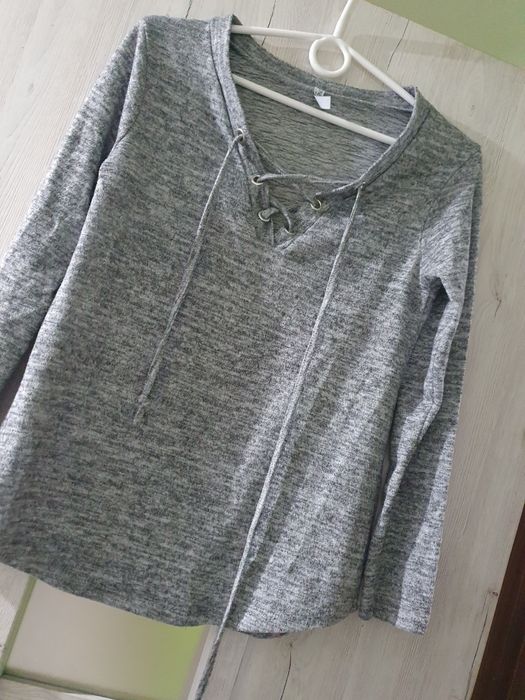 Sweterki Zara guziki S/ M szary sznurki