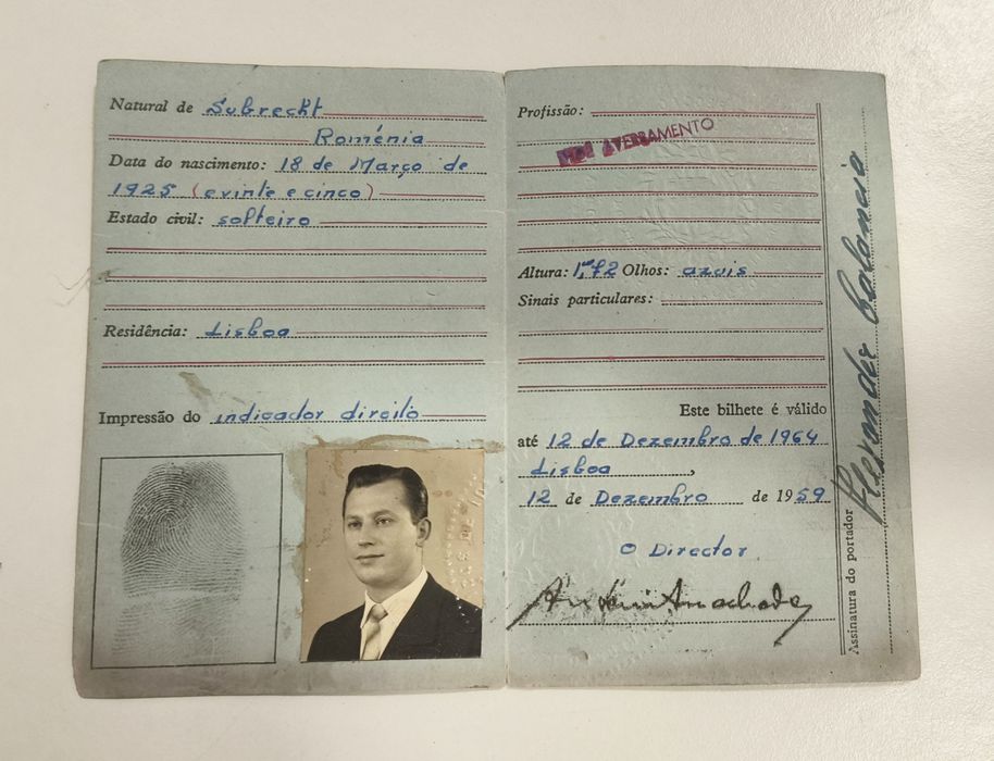 Espólio Histórico 1950/60 - Refugiado Apátrida (PIDE, ONU, Pan Am)