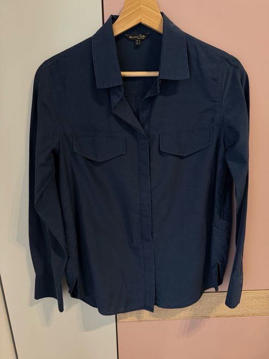 Granatowa koszula, długi rękaw, Massimo Dutti - 36