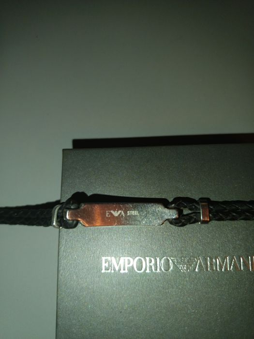 Bransoletka męska Emporio Armani Skóra + Stal Szlachetna