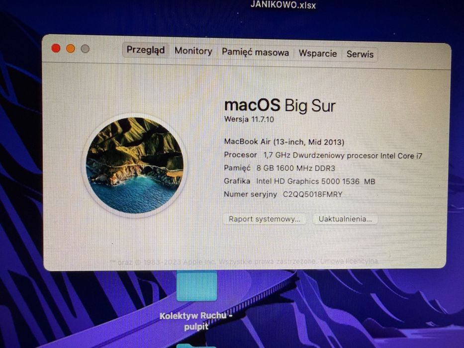 MacBook Air (Intel i5, 8GB ram, 512 GB) - nowa bateria