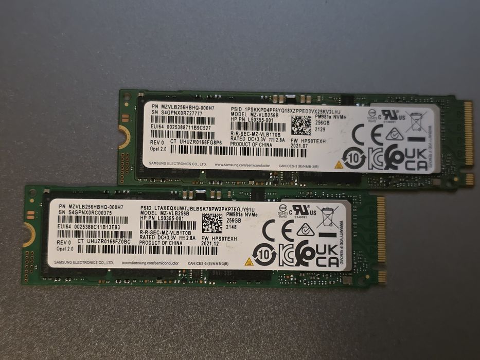 SSD Samsung PM981a 256GB NVMe Gen3